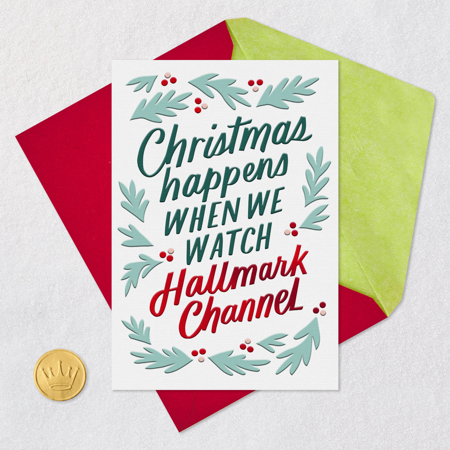 Hallmark Channel Popcorn, Movies and Happiness Christmas Card for only USD 3.99 | Hallmark