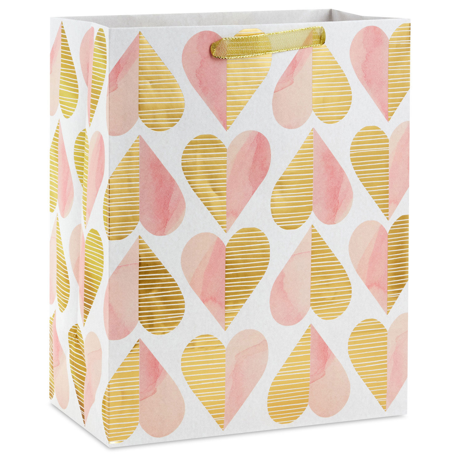13" Romantic Gold and Pink Hearts Large Gift Bag for only USD 4.99 | Hallmark