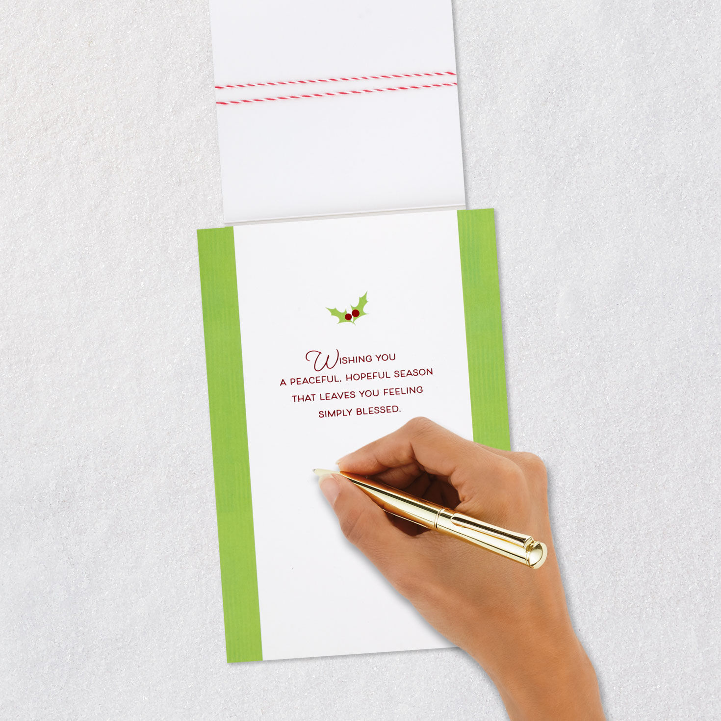 Bird with Pinecone Ornament Christmas Card Signing card image number 6