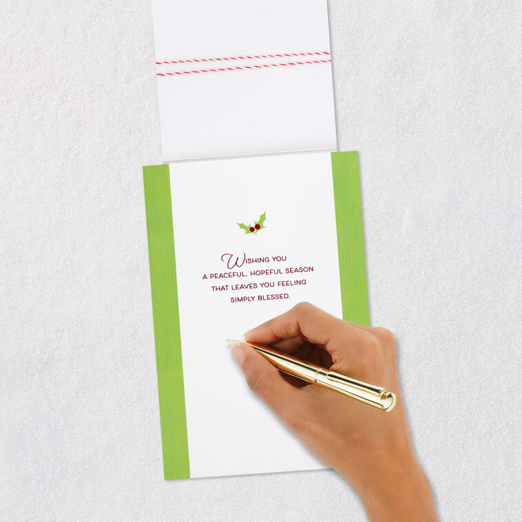 Bird with Pinecone Ornament Christmas Card Signing card image number 6