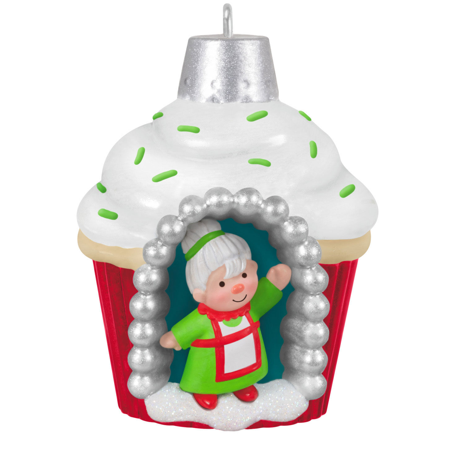 Mrs Claus in Cupcake Keepsake Ornament closeup view image number 5