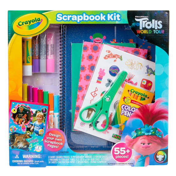 Crayola® Trolls World Tour Scrapbook Kit, 55+ Pieces