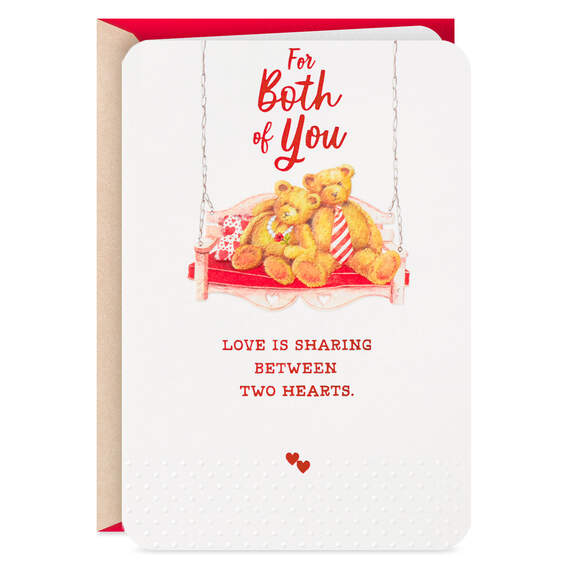 Teddy Bear Couple Valentine's Day Card for Both, , large image number 1