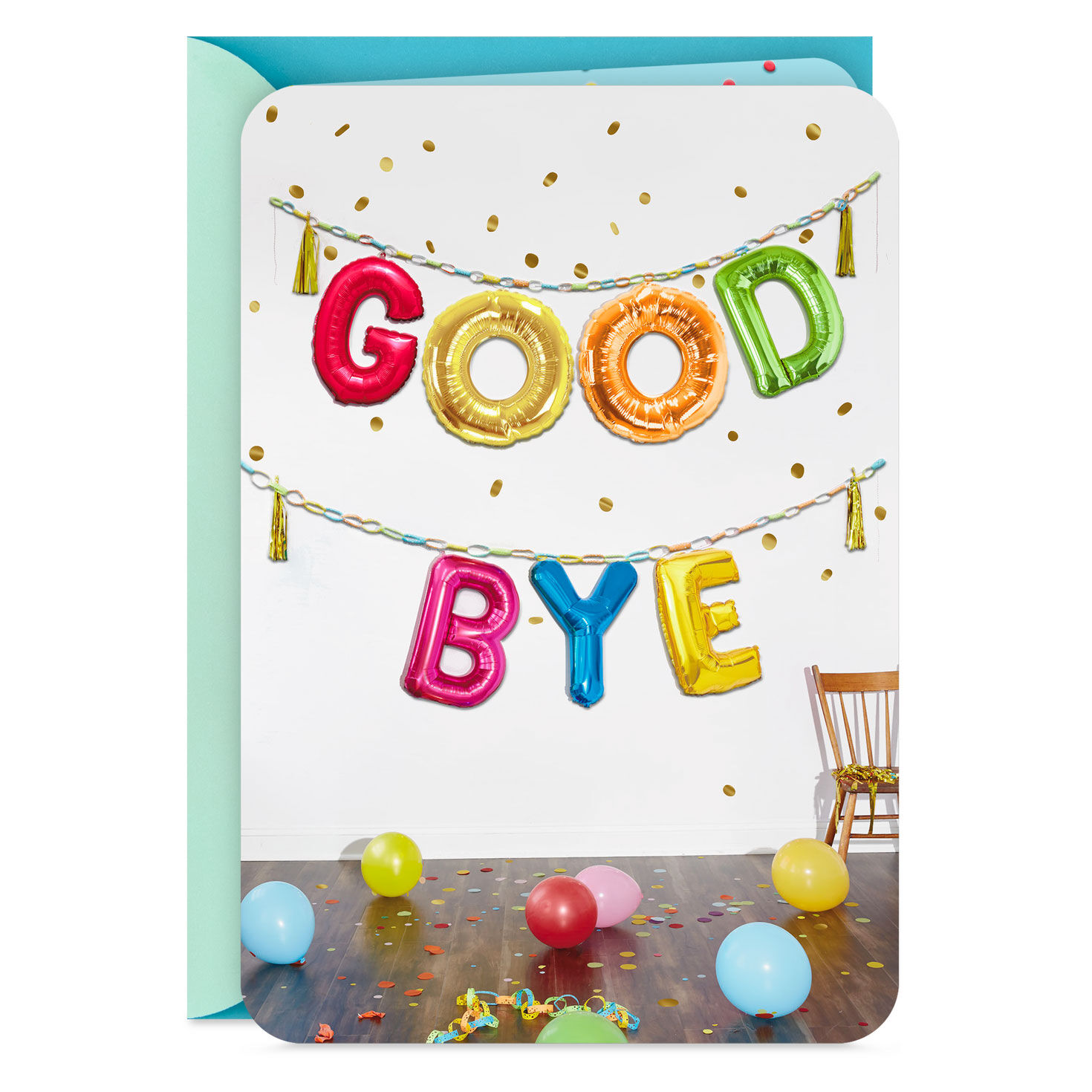 Balloon Banner Goodbye Card