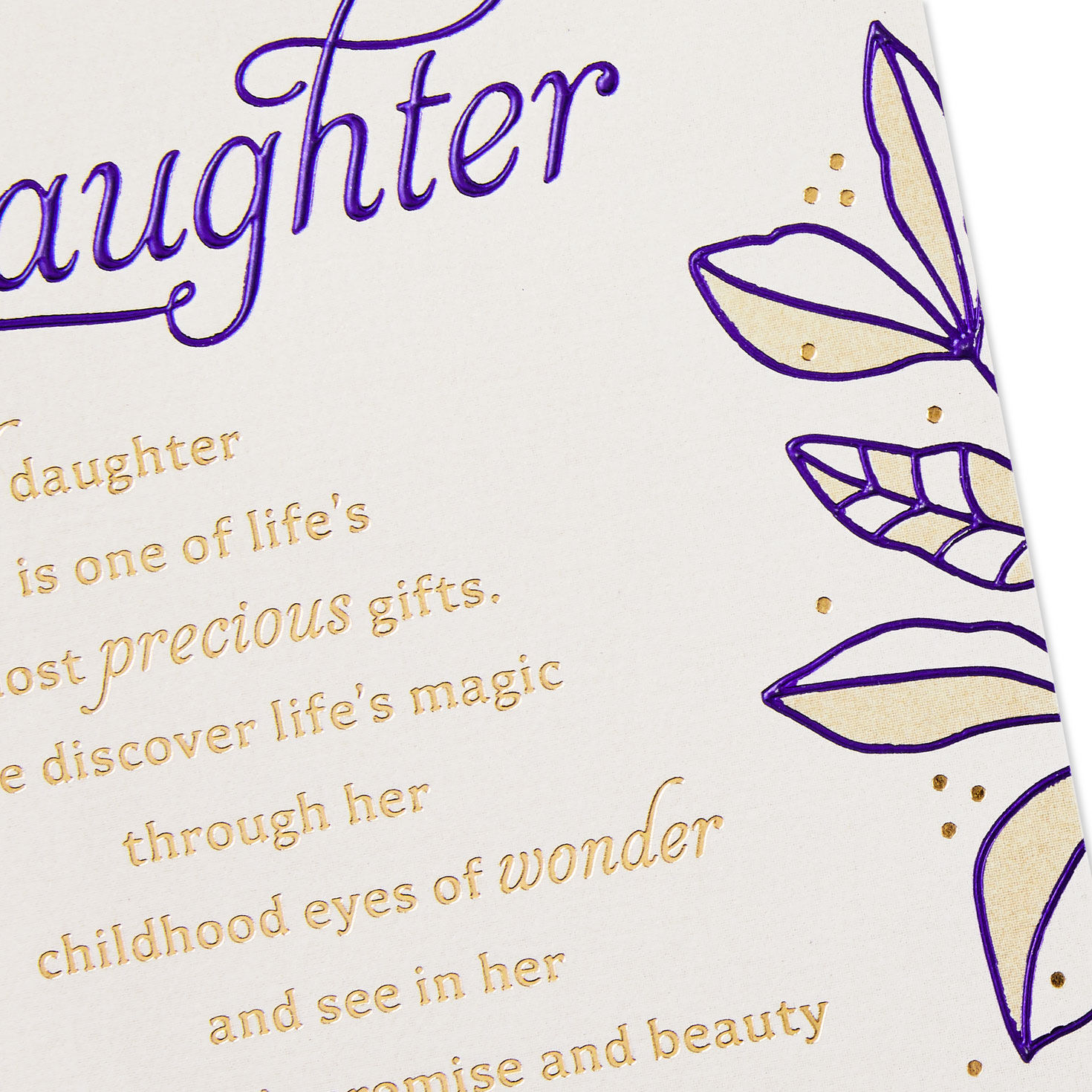 Purple Leaves Birthday Card for Daughter Card Front Detail image number 5