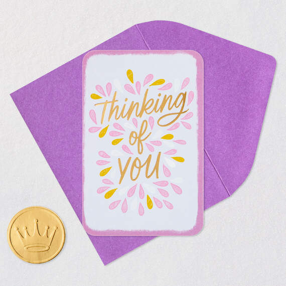 3.25" Mini Purple and Gold Leaves Blank Thinking of You Card, , large image number 5
