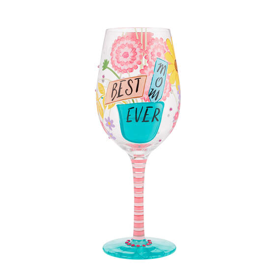 Lolita Best Mom Ever Handpainted Wine Glass, 15 oz., , large image number 1