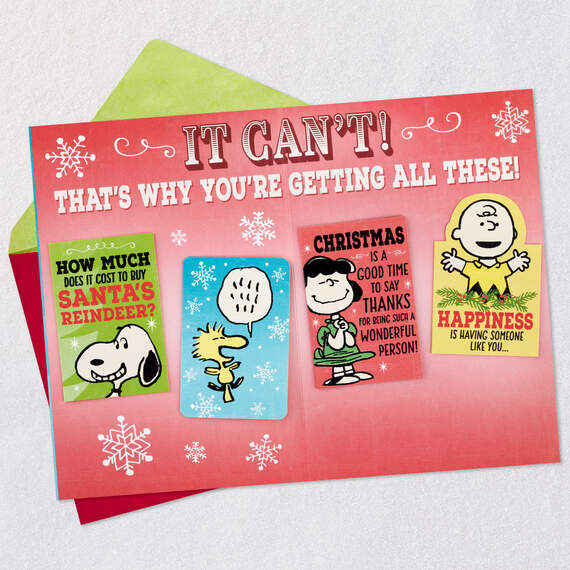 Peanuts® Snoopy Smiles Funny Christmas Card With Mini Cards, , large image number 4
