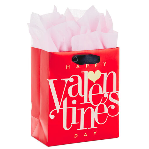 6.5" Happy Valentine's Day Small Gift Bag With Tissue Paper, 