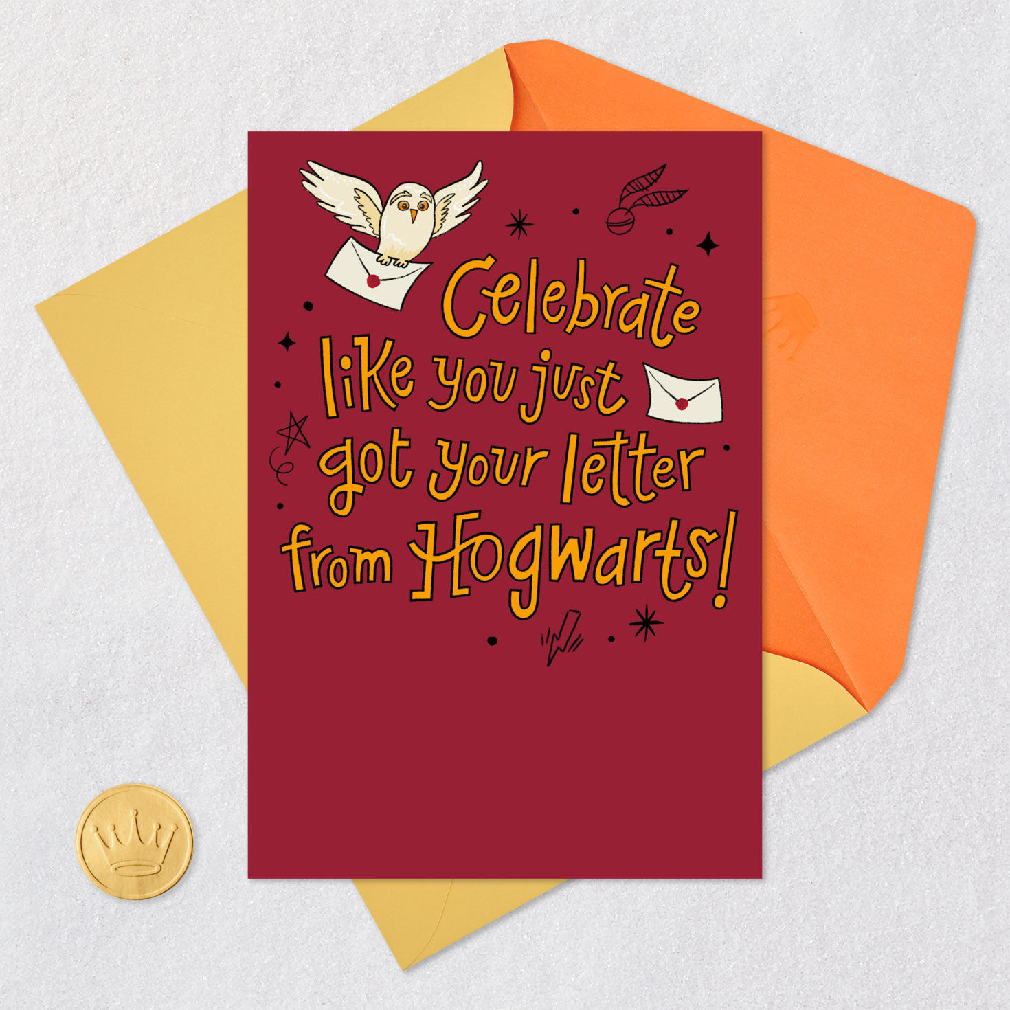 Harry Potter Hogwarts Letter Funny Birthday Card Card Front with Envelope and Gold Seal image number 5