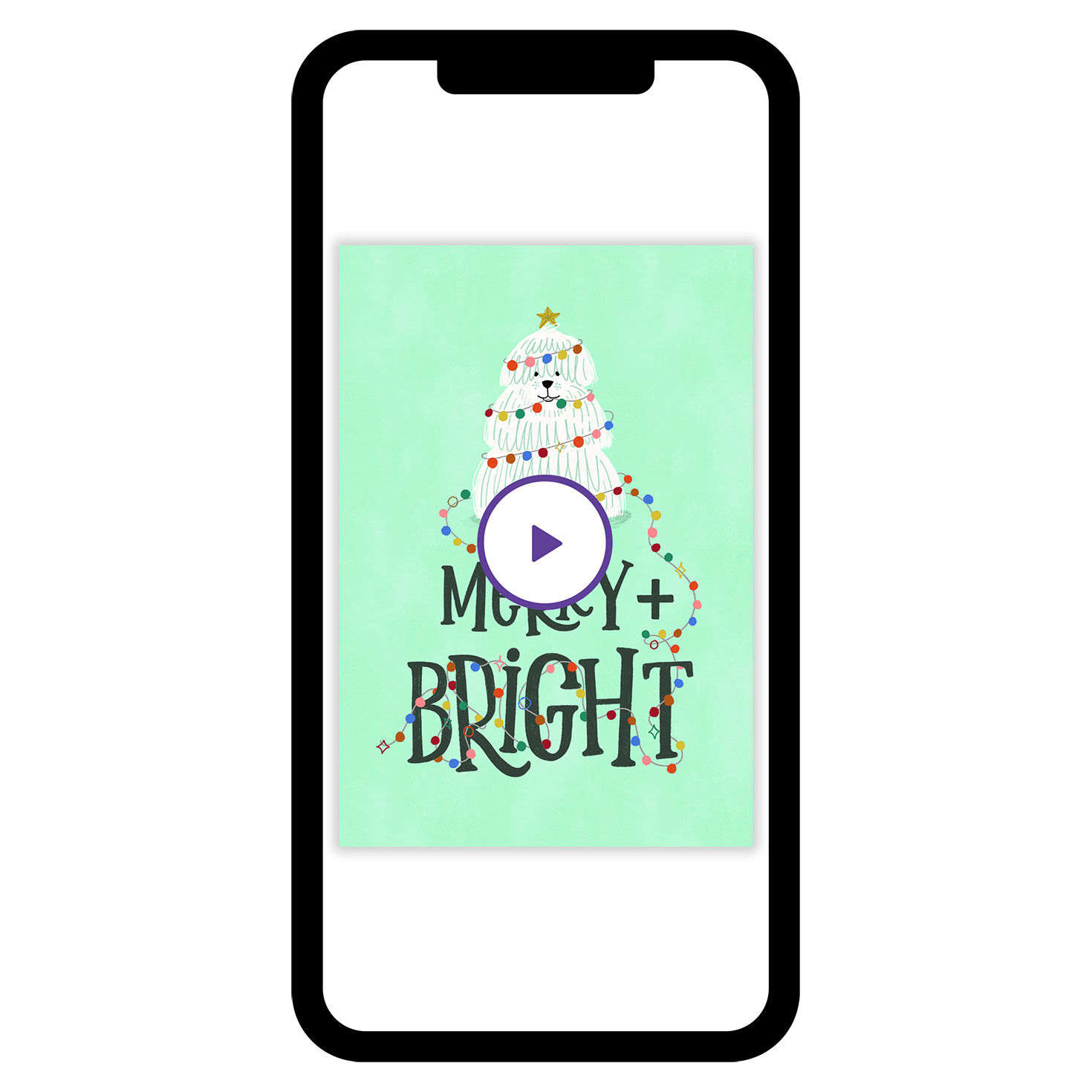 Merry & Bright Pooch Custom Christmas eCard