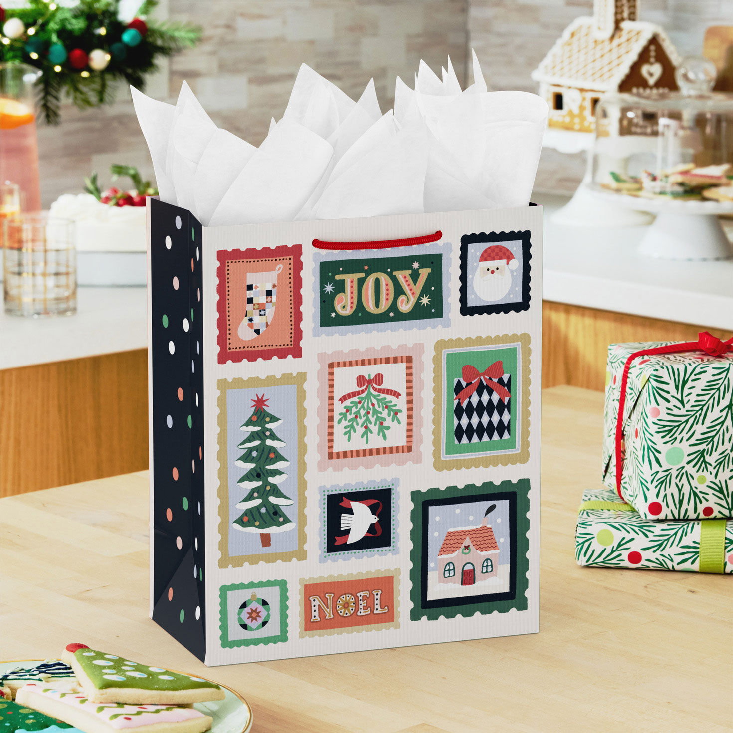 Winter Stamps Medium Holiday Gift Bag in use image number 2