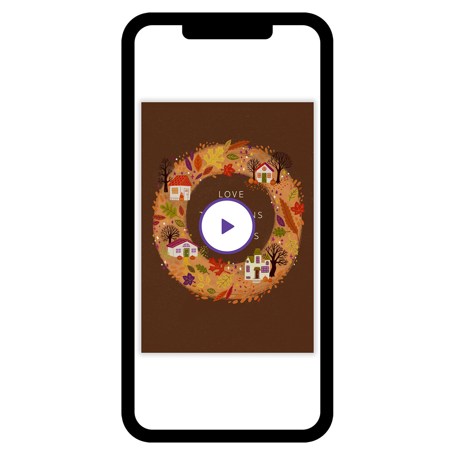 Love and Traditions Village Wreath Custom Thanksgiving eCard