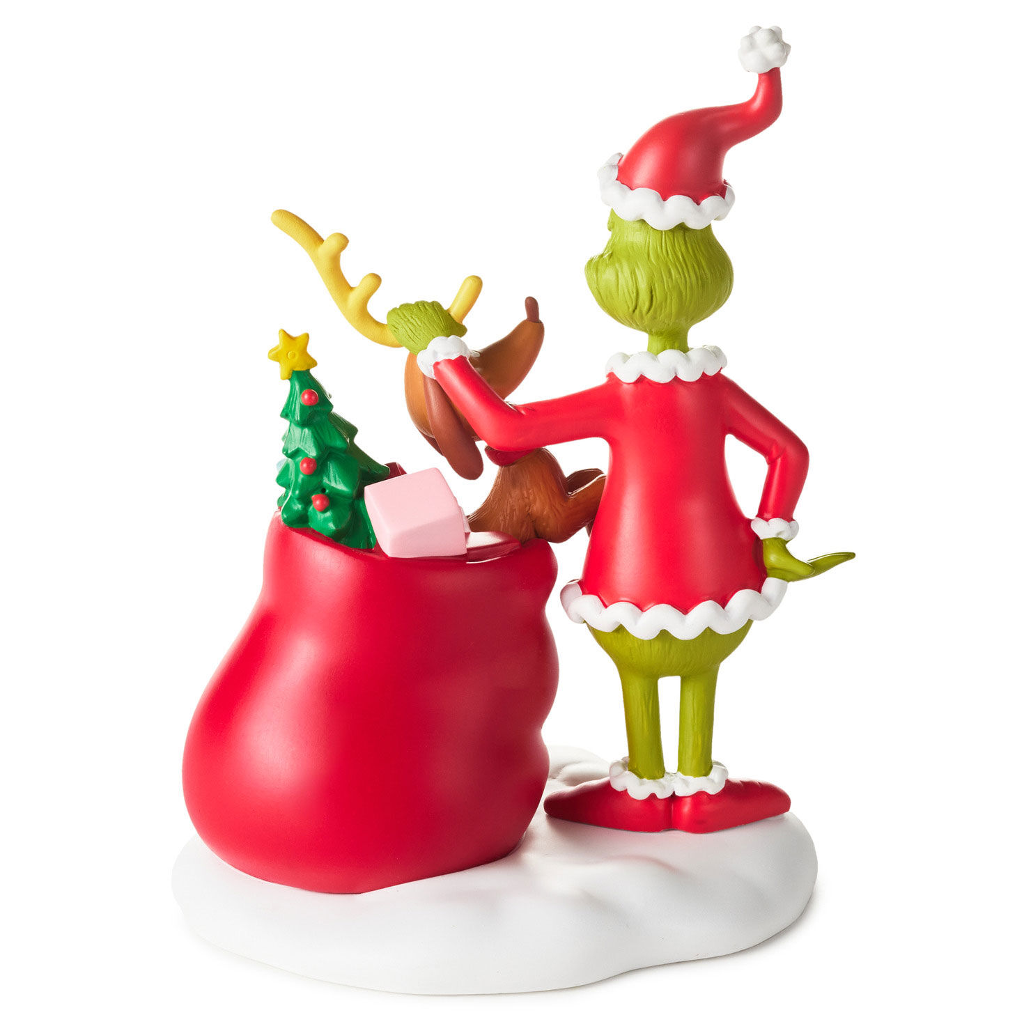 Dr. Seuss Grinch and Max Christmas Figurine back image number 2
