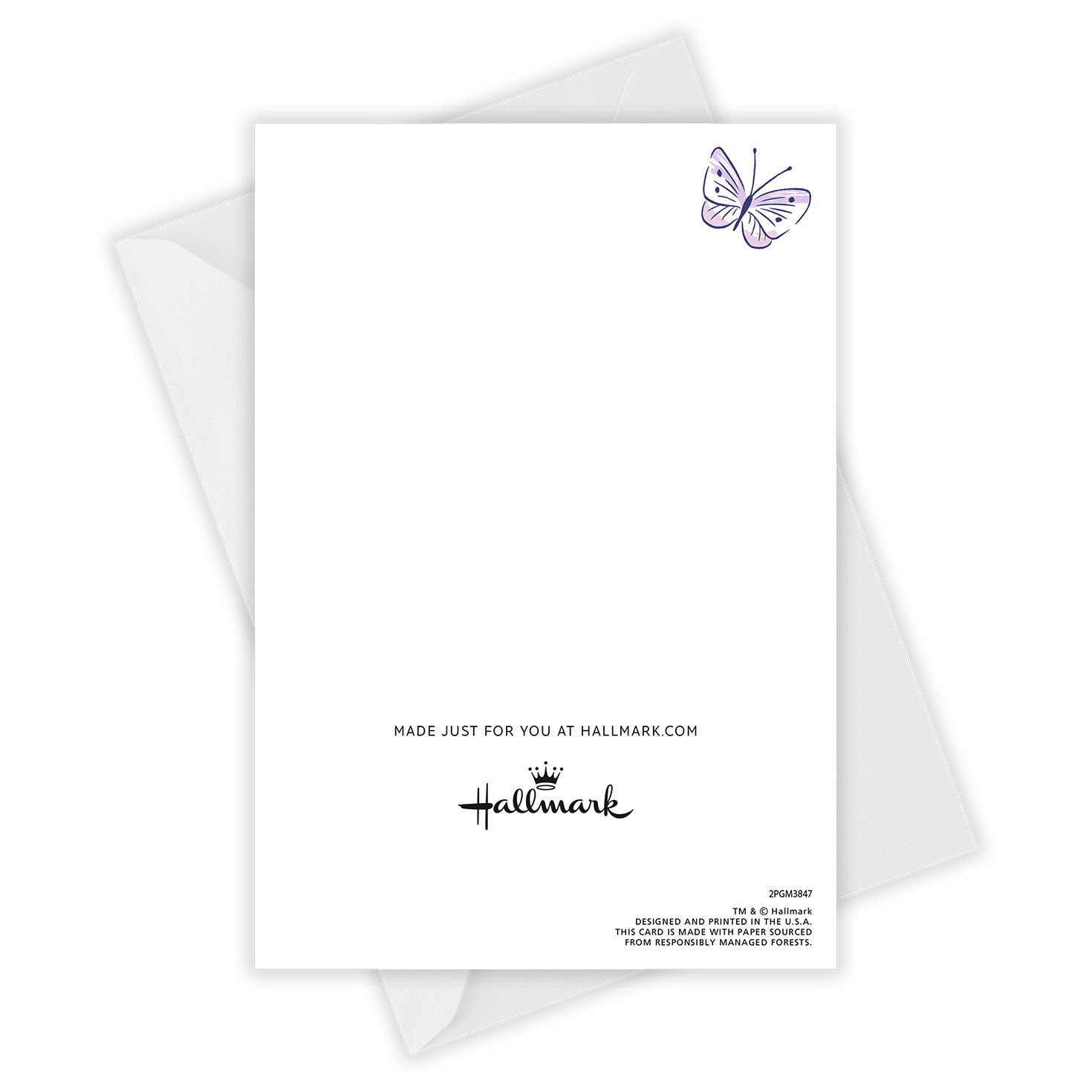 Purple Butterflies Personalized Mother's Day Card Card Back with Envelope image number 4