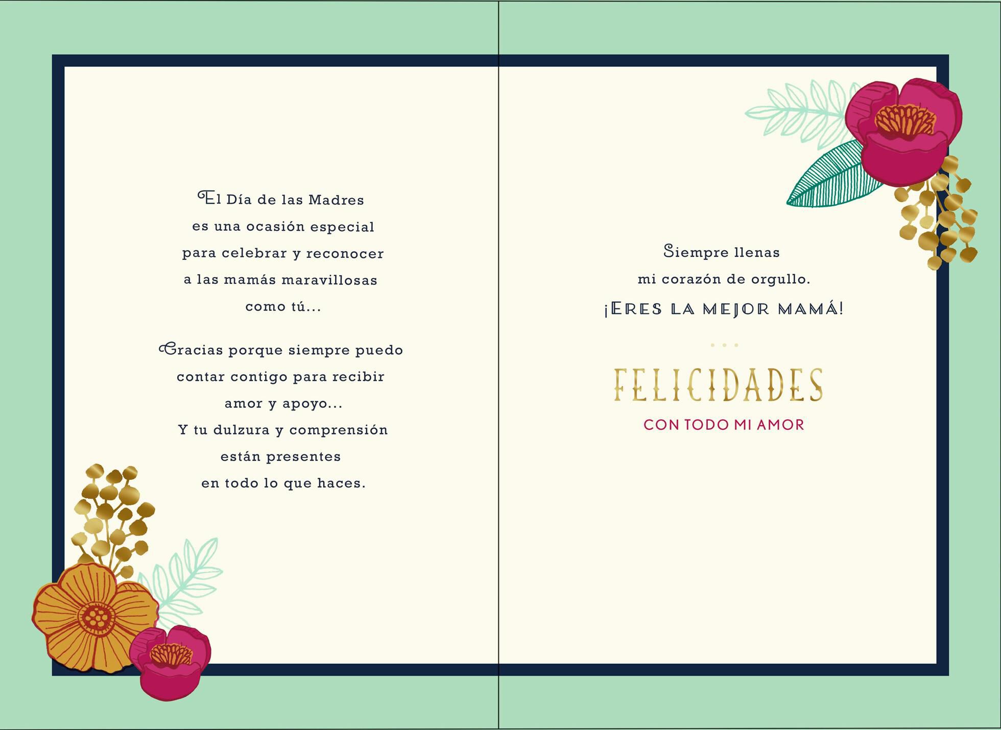 Best Mom in the World Spanish-Language Mother's Day Card With Pin
