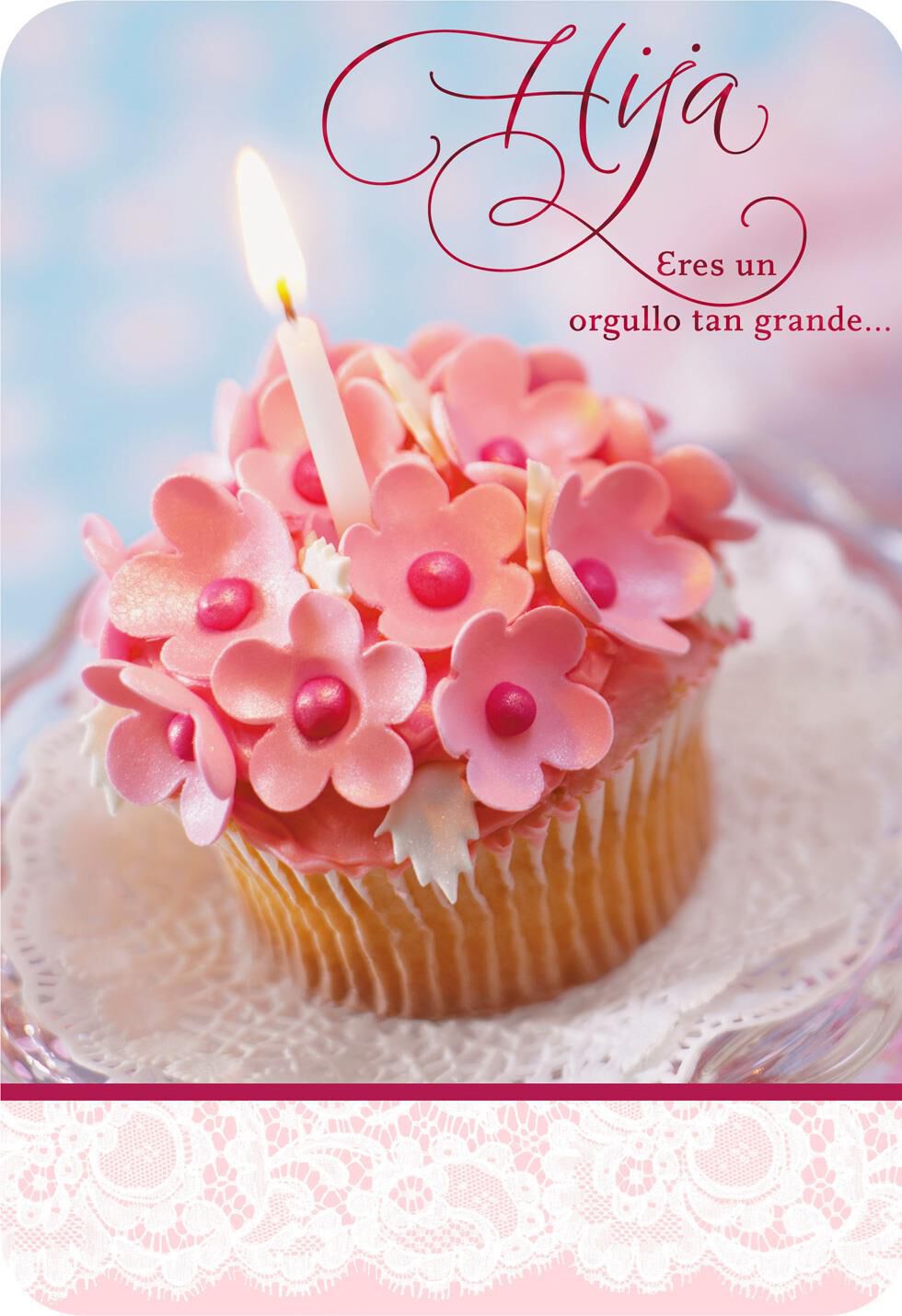 pink cupcake spanish language daughter birthday card day birthday cards