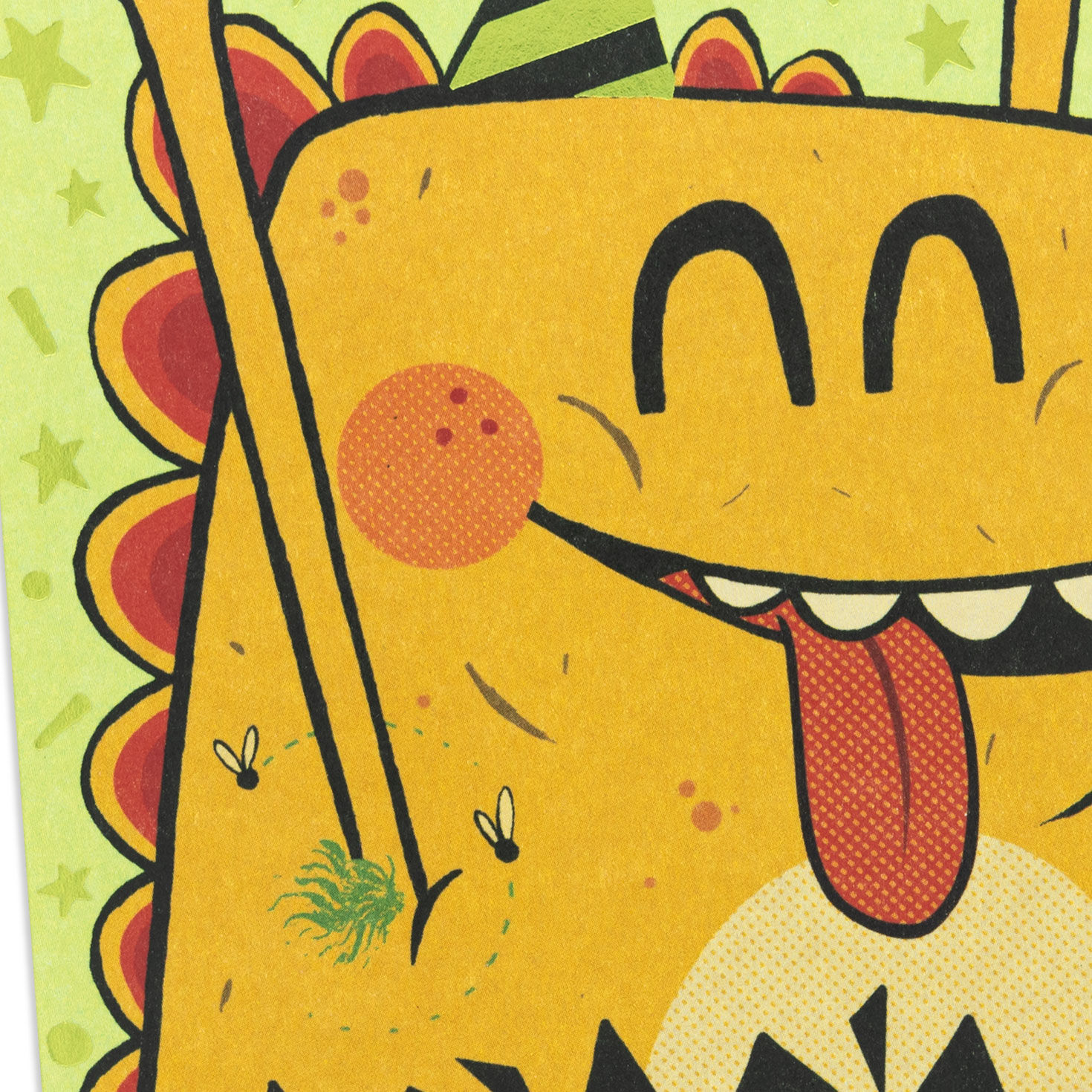 Dinosaur in Party Hat Kids Birthday Card With Stickers Card Front Detail image number 4