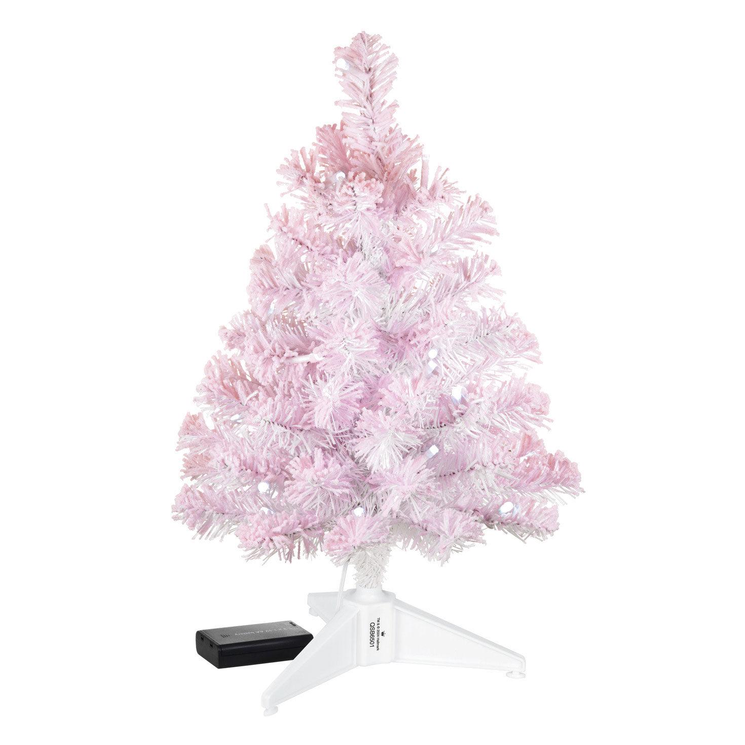 Miniature Pastel Pink PreLit Christmas Tree, 18.75" Keepsake