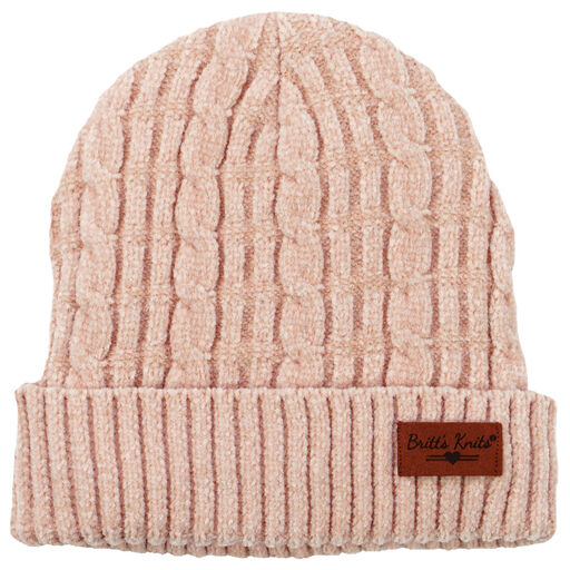 Britt's Knits Pink Chenille Cable Knit Women's Hat, 
