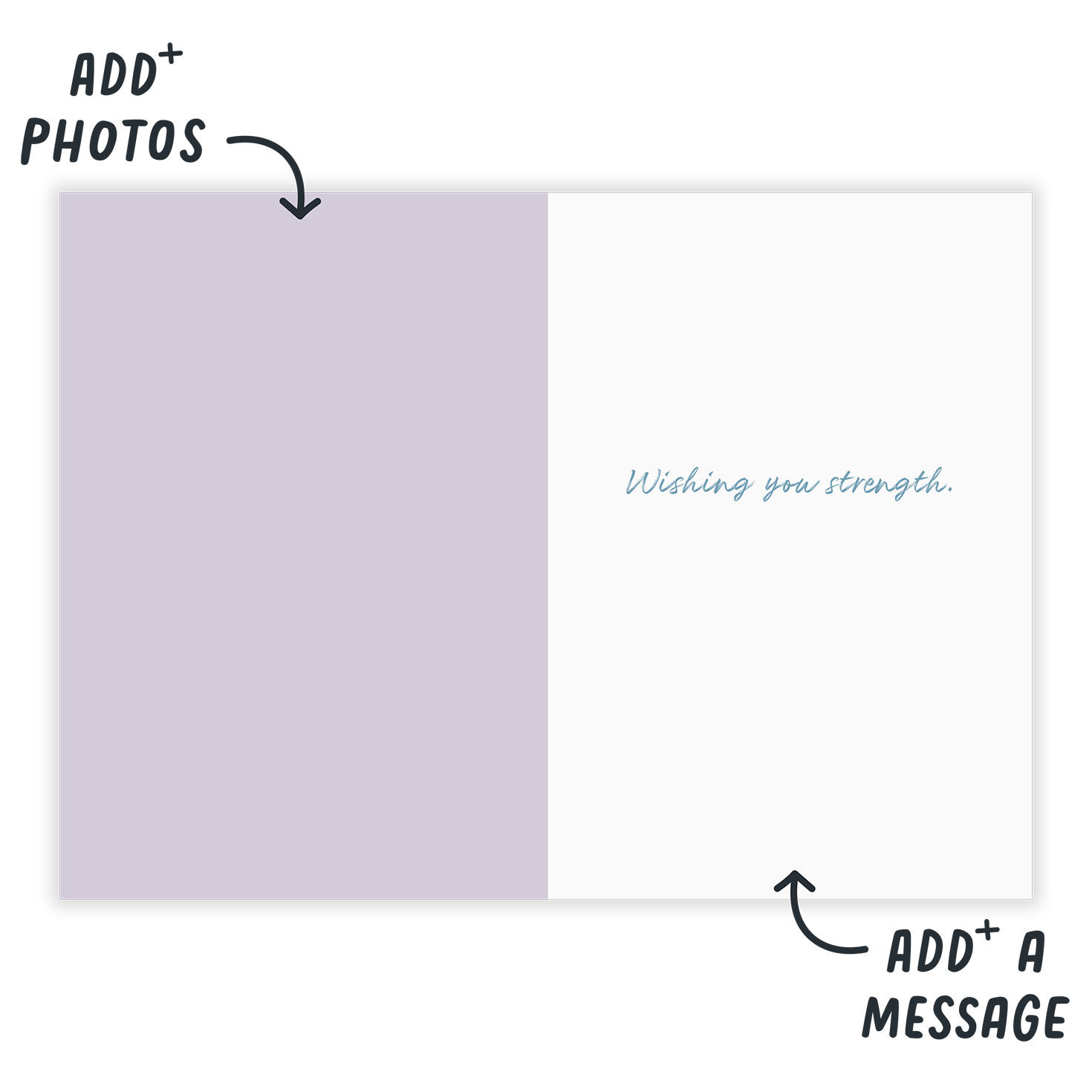 White Butterfly Purple Personalized Sympathy Card Open Card indicating personalization image number 3