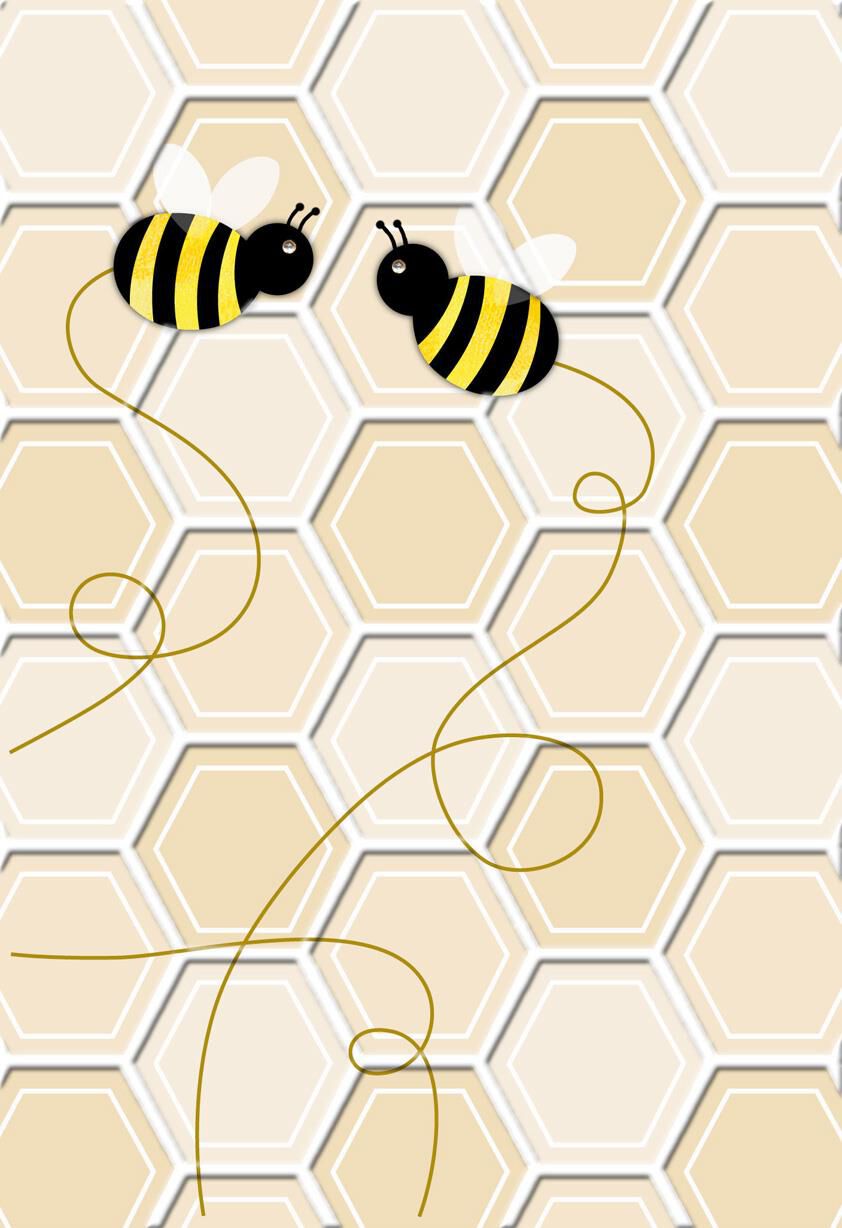 Two Bees on Honeycomb Romantic Love Card