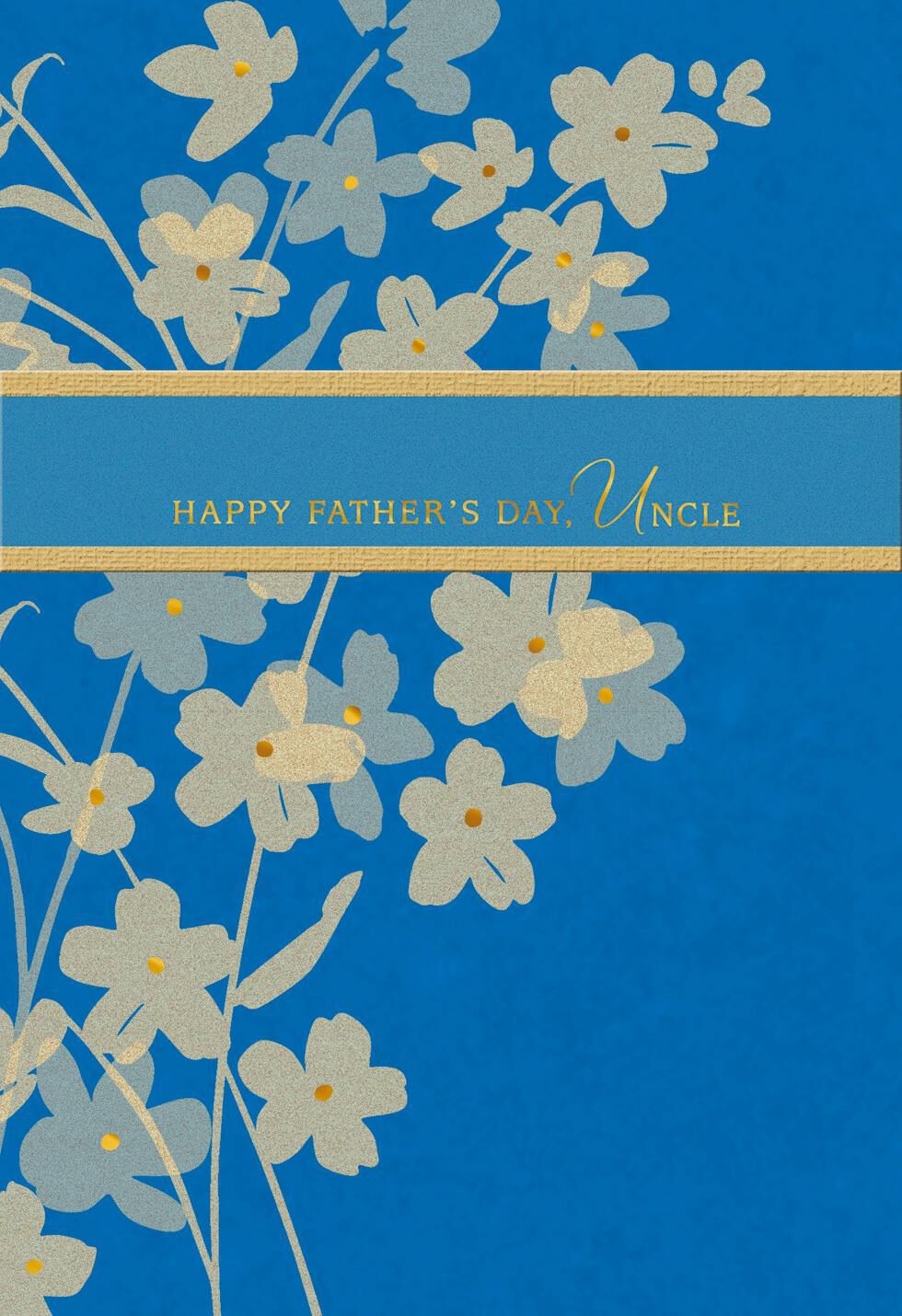 Golden Flowers Father's Day Card for Uncle