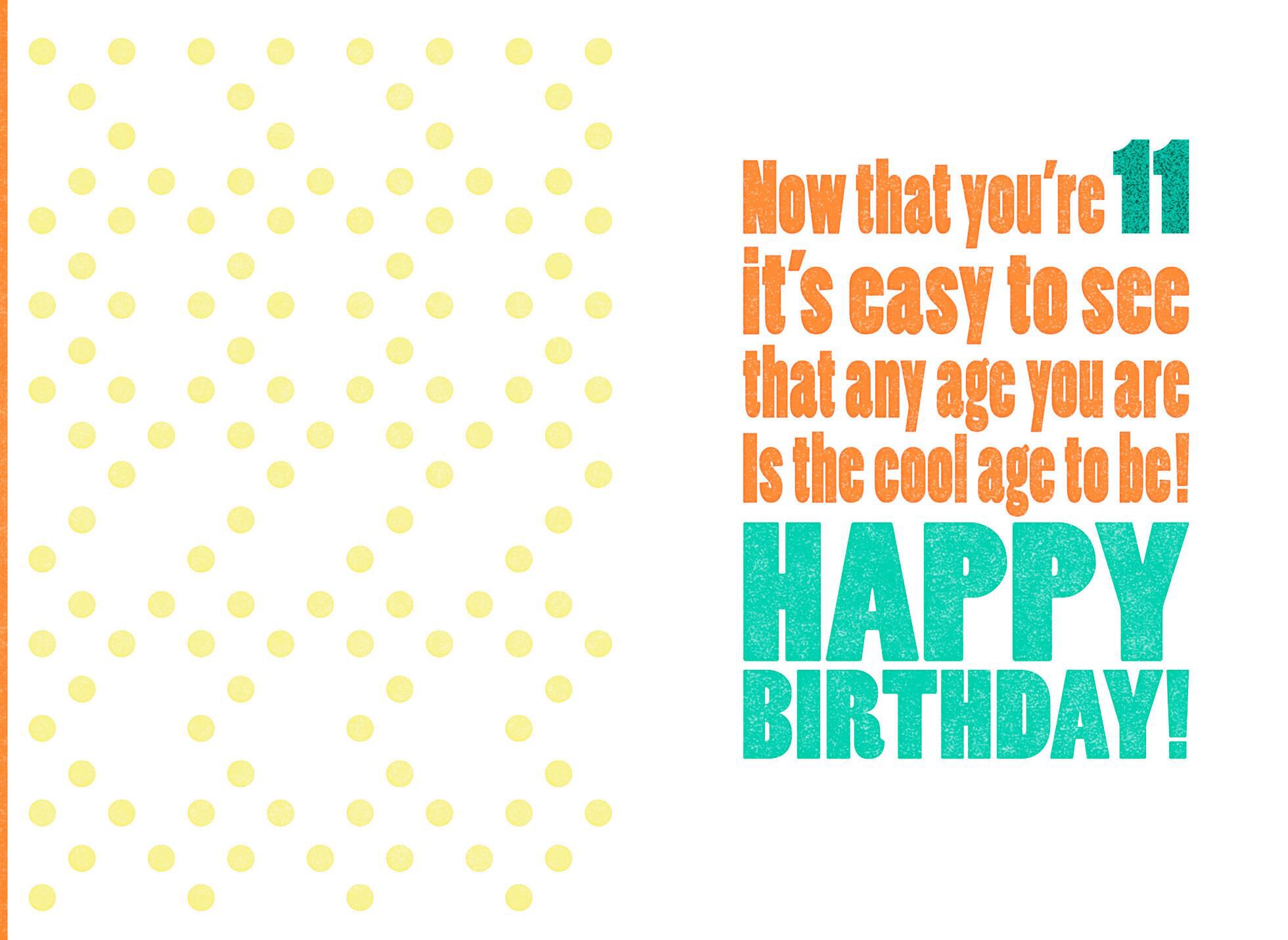 Stand Back, You're 11! Birthday Card
