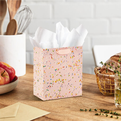 6.5" Sprinkles on Pink Small Gift Bag, 