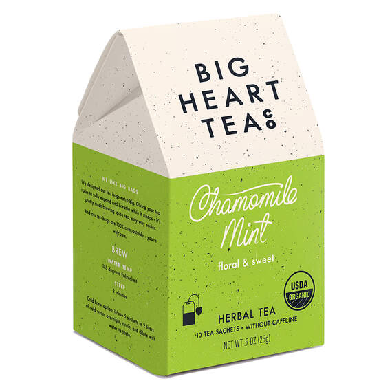 Big Heart Tea Co. Chamomile Mint Herbal Tea, 10 Sachets