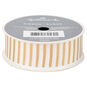 1" Gold and White Stripe Grosgrain Ribbon, 12.9', , large image number 1