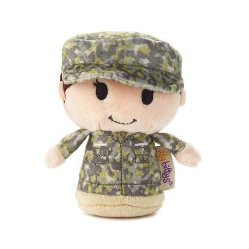 itty bittys® White Woman in Green Camo Plush, 