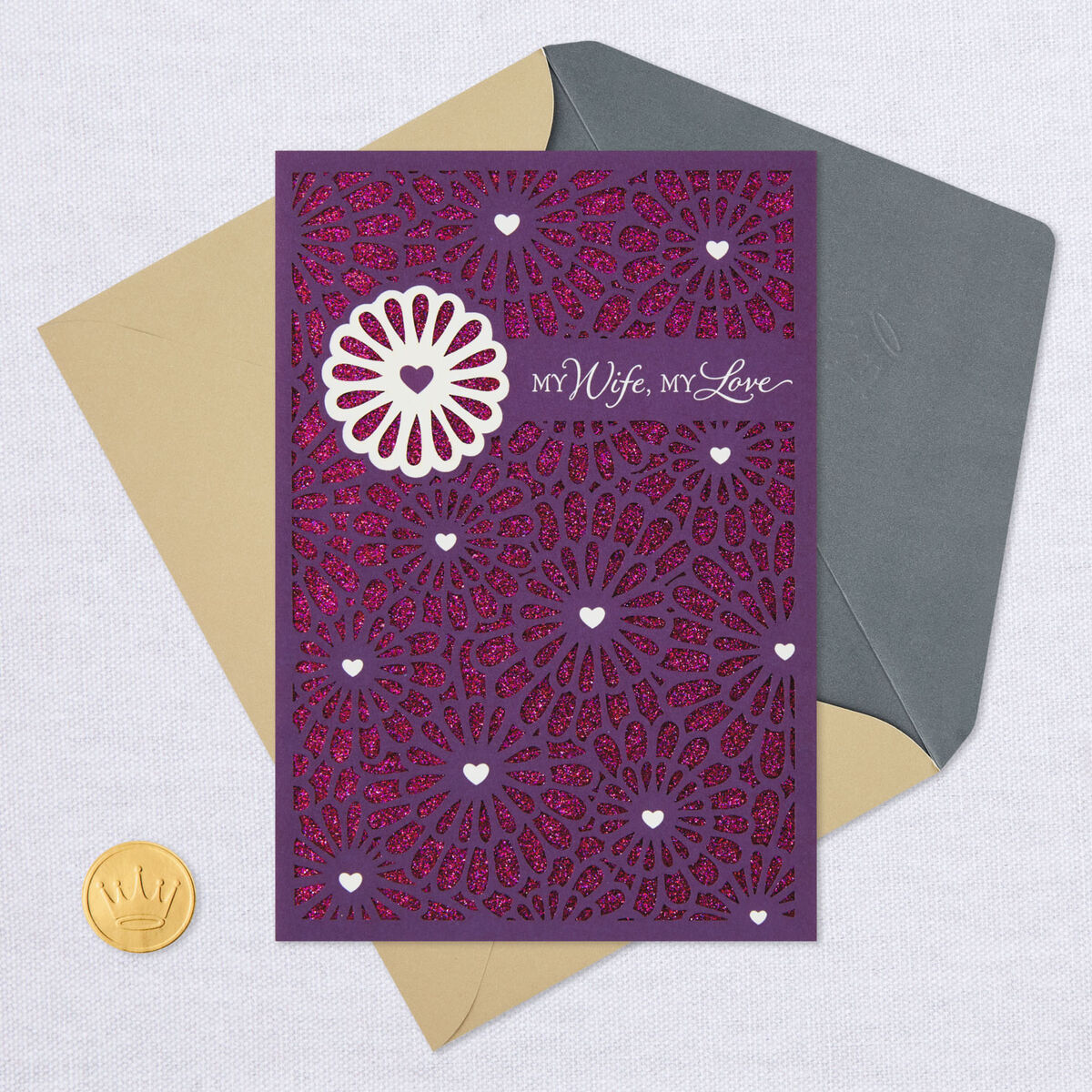 LaserCut Flowers Anniversary Card for Wife Greeting Cards Hallmark