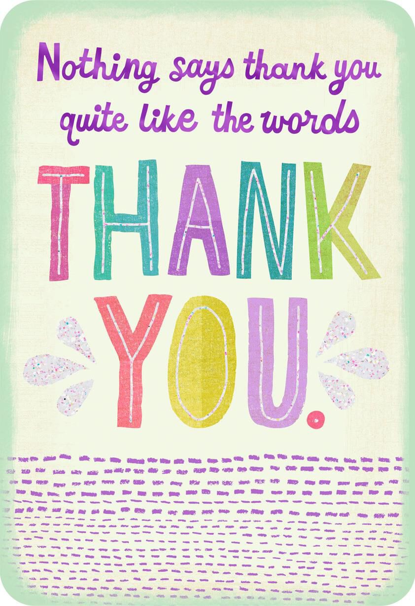 Colorful Letters Simply Said Thank You Card
