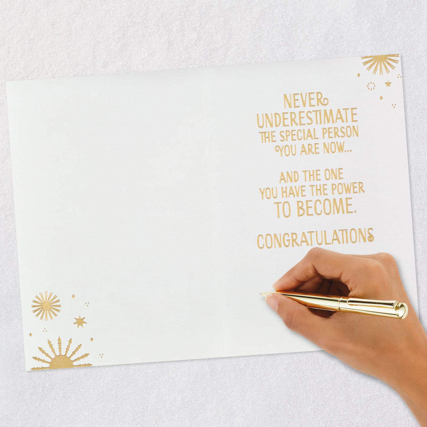 Black and Gold Starry Silhouette Graduation Card signing card image number 6