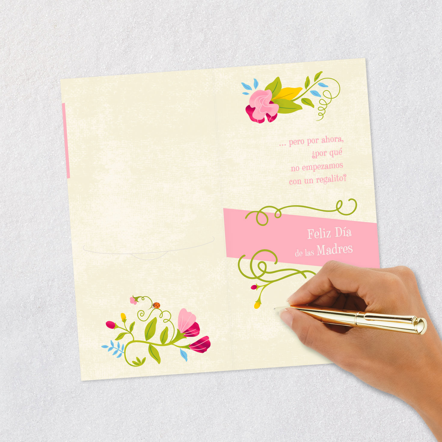 Foil Flower Money Holder Spanish Mother's Day Card Signing card image number 6