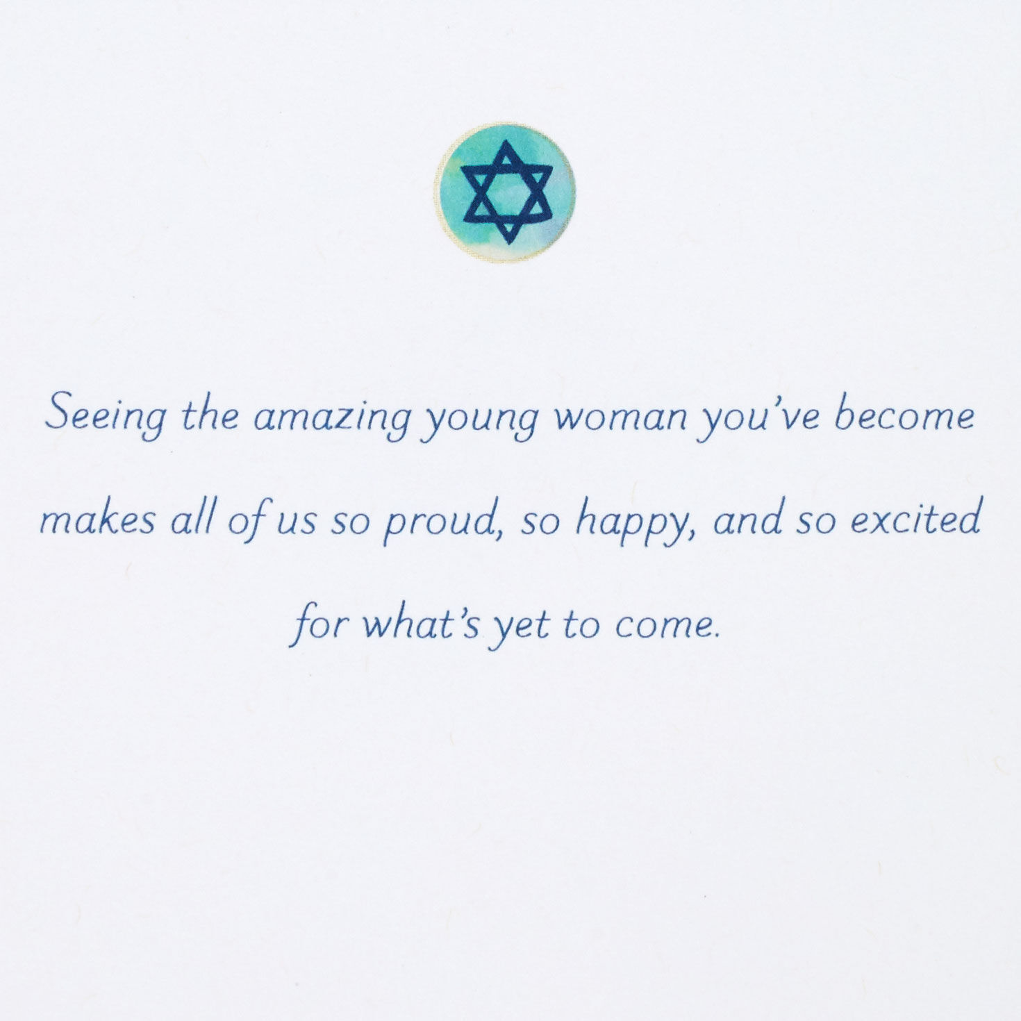 Ornate Blue Lettering Bat Mitzvah Card for Her Sentiment image number 2