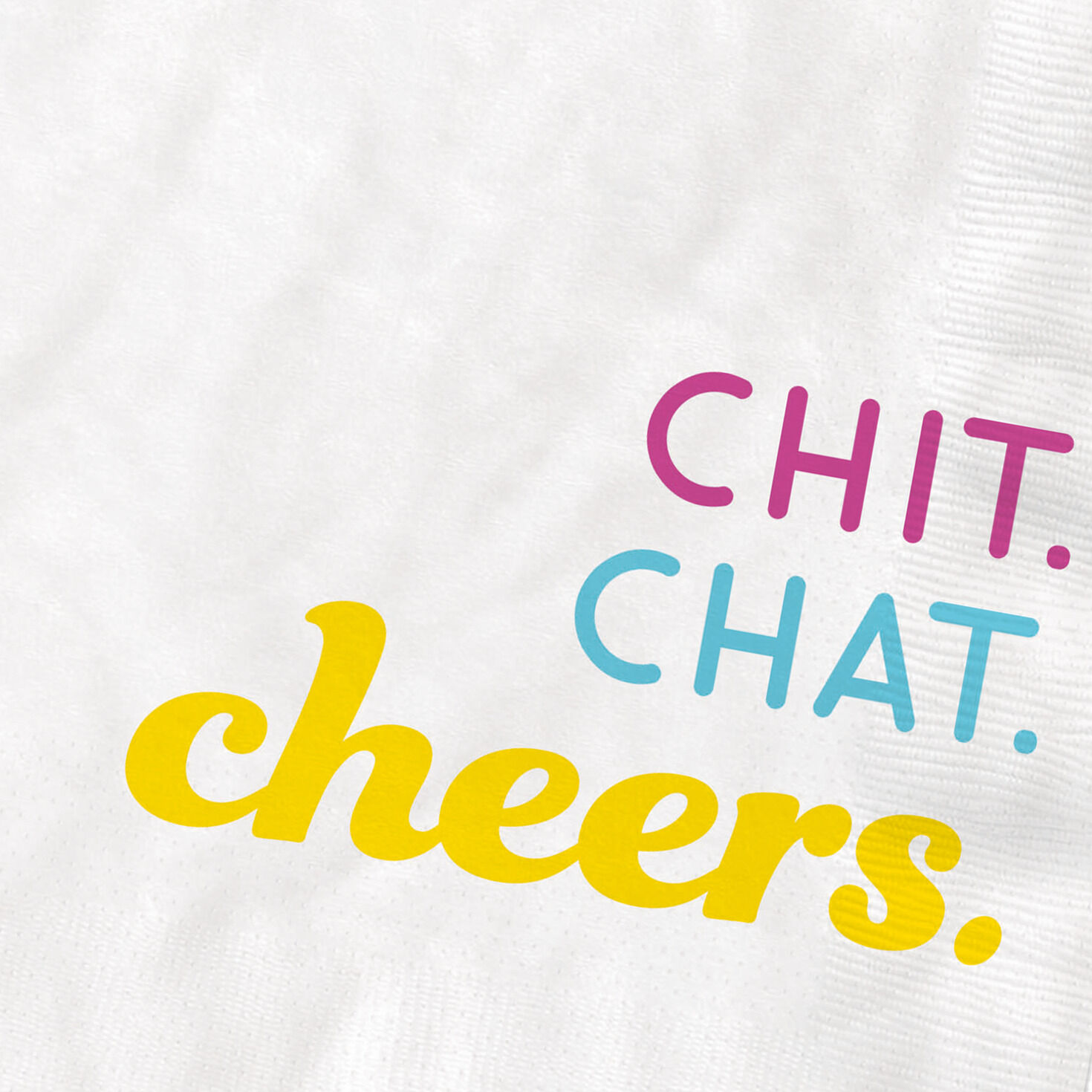 White "Chit, Chat, Cheers" Cocktail Napkins, Set of 16 for only USD 4.49 | Hallmark