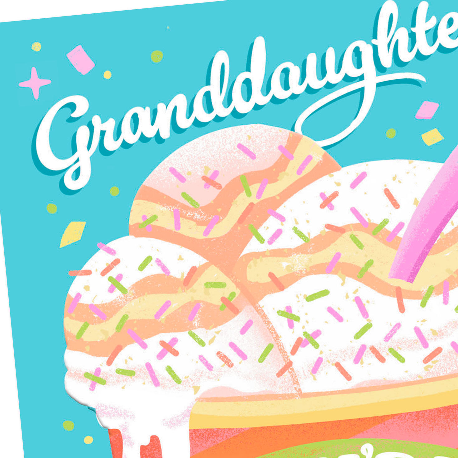 Ice Cream With Sprinkles Granddaughter Birthday Card Card Front Detail image number 4