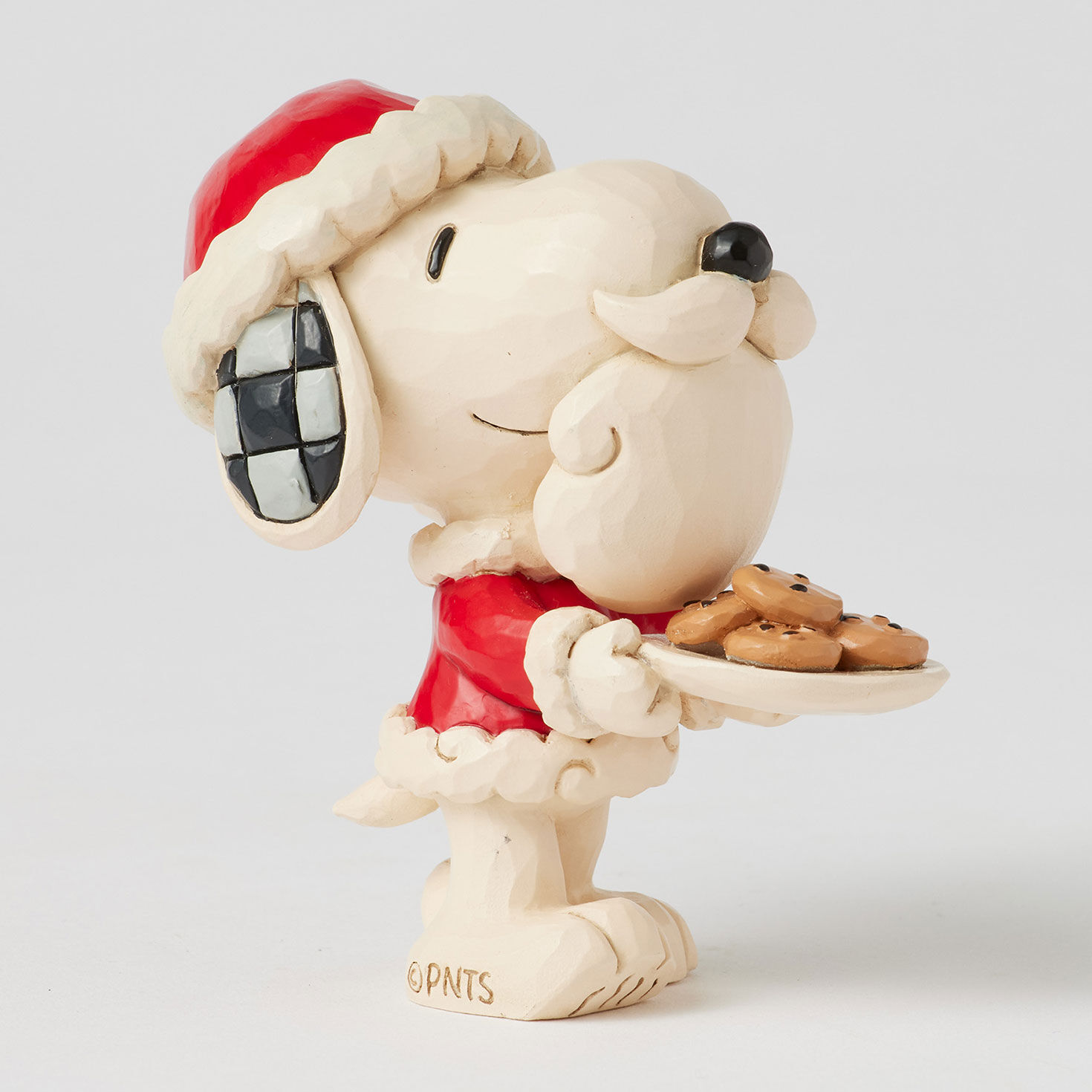 Santa Snoopy With Cookie Plate Mini Figurine angled image number 4