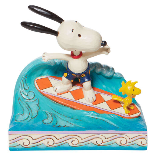Jim Shore Peanuts Snoopy & Woodstock Surfing Figurine, 5.5", 