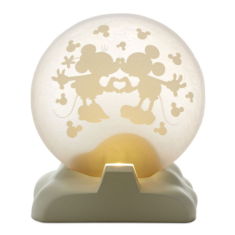 Disney Mickey Mouse and Minnie Mouse Moon Figurine With Light, , large image number 2