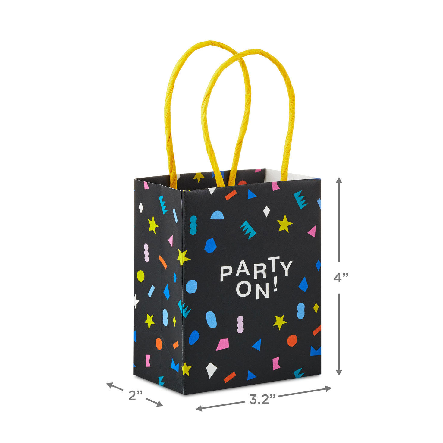 4" "Party On" Mini Treat Bags With Handles, Pack of 4, , large image number 3
