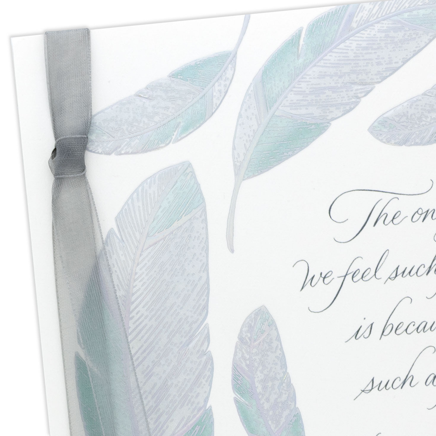 Pastel Feathers and Ribbon Sympathy Card Card Front Detail image number 4