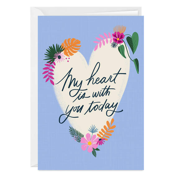 My Heart Is With You Folded Thinking of You Photo Card, , large image number 1