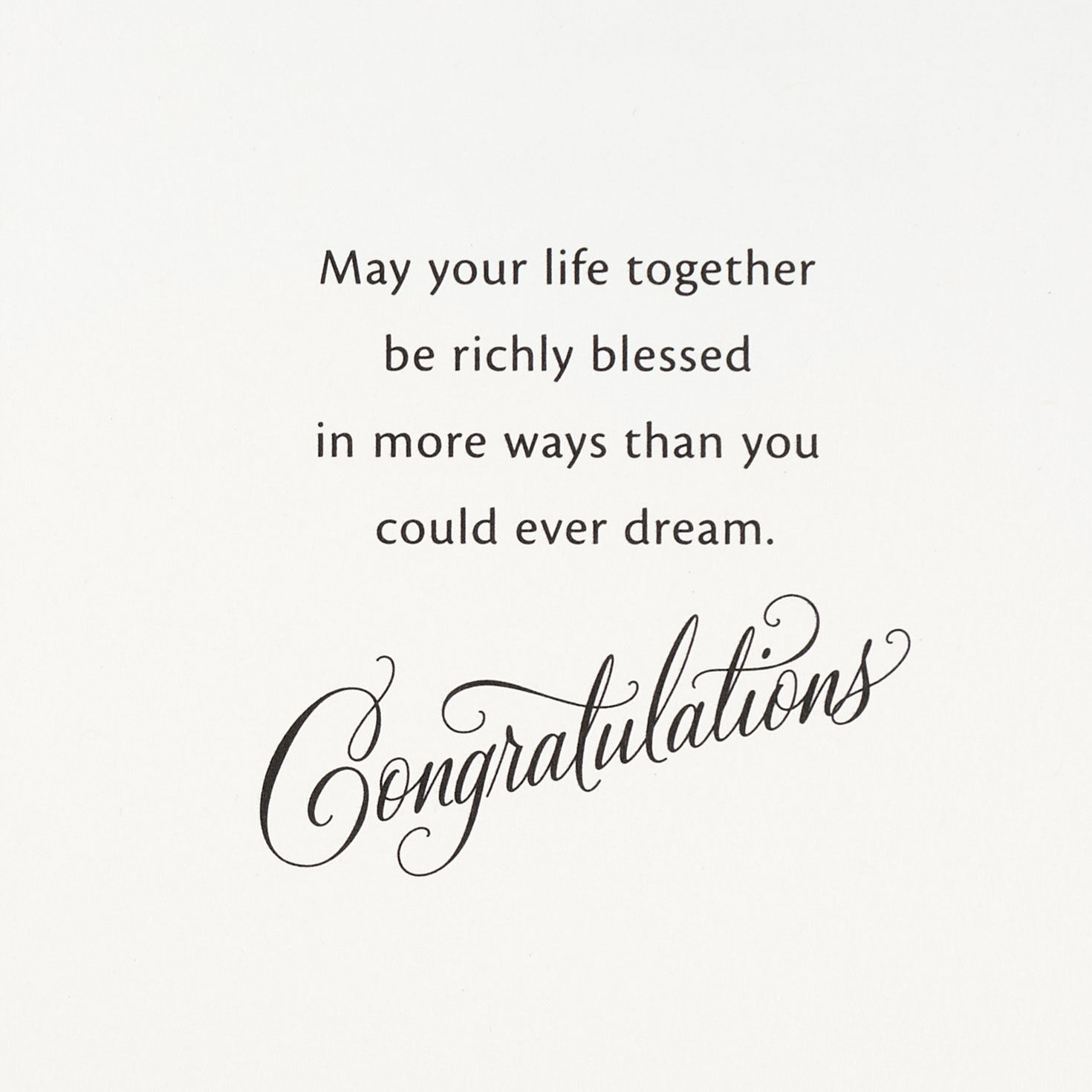 Mr. & Mrs. Black and Gold With Jewels Wedding Card Sentiment image number 3