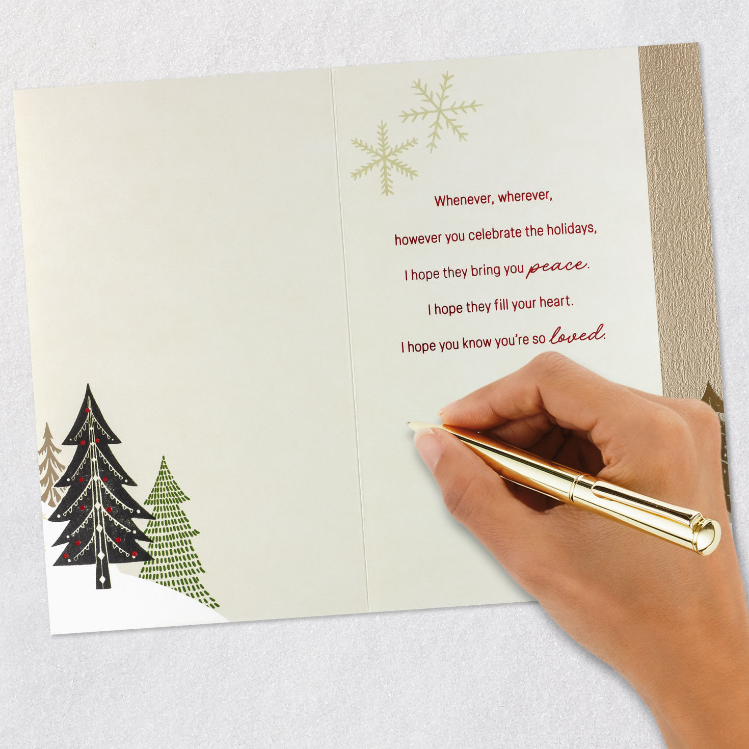 Elegant Winter Forest Christmas Card for Friend Signing card image number 6