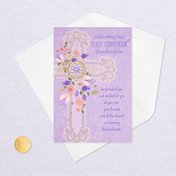 God Will Always Be With You Religious First Communion Card for Granddaughter, , large image number 6