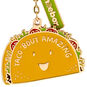 Enameled Metal Taco Keychain With Pun  image number 2