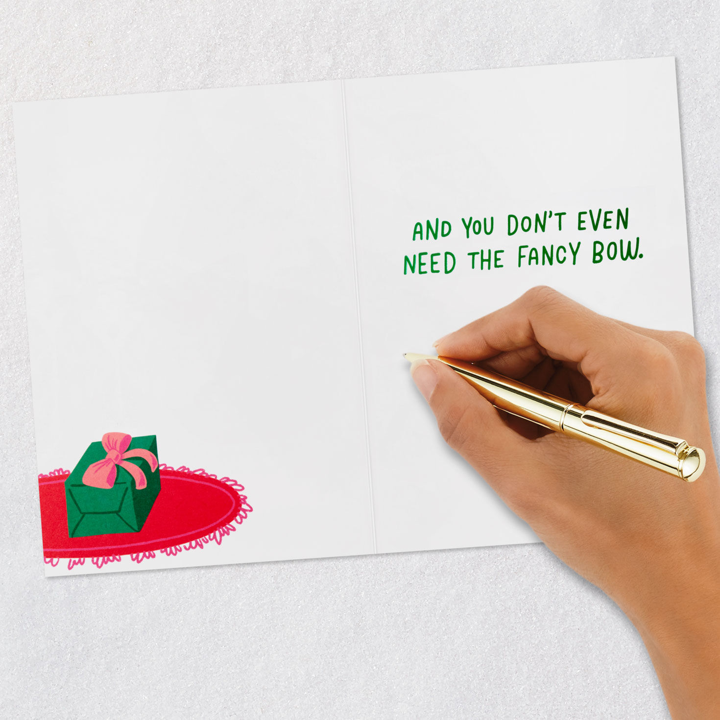 Christmas Tree and Presents Funny Christmas Card signing card image number 6